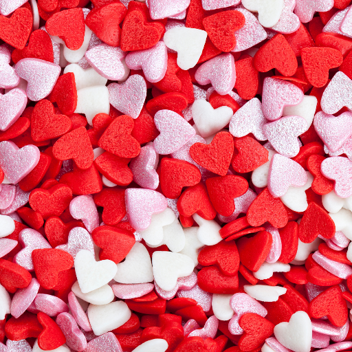 color rojo de corazones