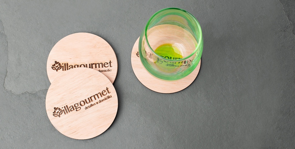 Set Posavasos De Madera Villagourmet